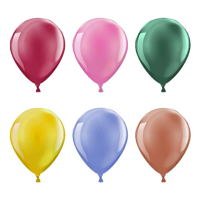 Кульки повітряні; 100шт. у наб.; 30,4 см. латекс; кол. асорті -металік; арт. AG1627-044; ANGEL GIFTS - фото №1