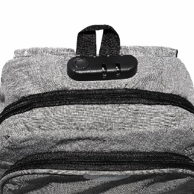 Рюкзак; 44*30*14см; сірий; п/е; з роз'ємом для USB зарядки та навушників; арт. 6605/3_сірий; VGR - фото №{$addimg_counter}