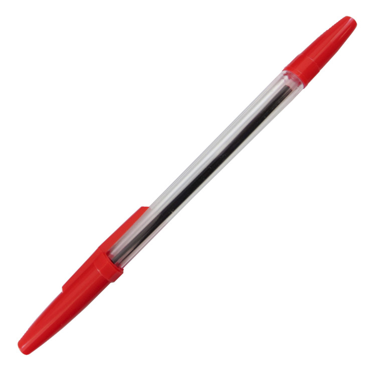 Ручка кульк.; 0.7мм; стрижень черв.; корп.прозор.; арт. KL0435-R; KLERK - фото №1