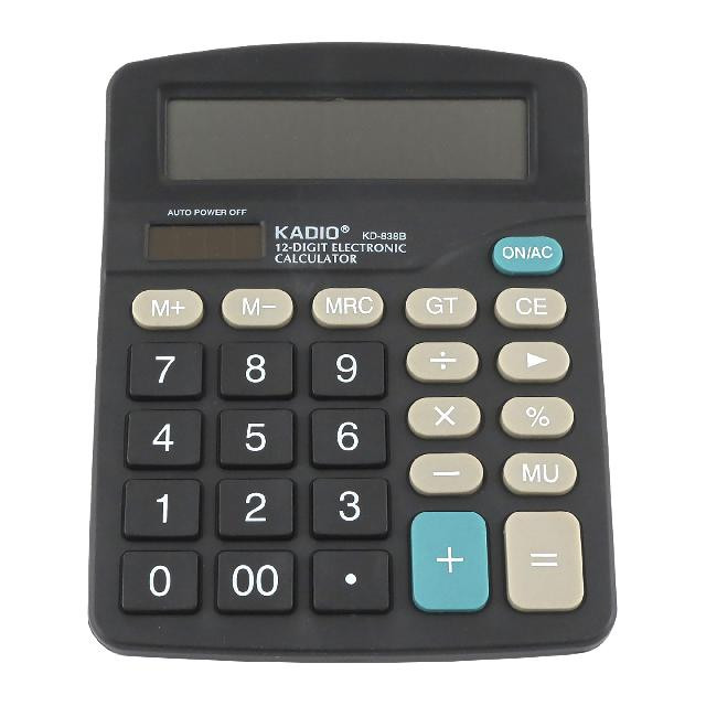 Калькулятор 12-розрядний; 180*143*45мм; кол.чор.; арт. KK-838-12S; KLERK - фото №1