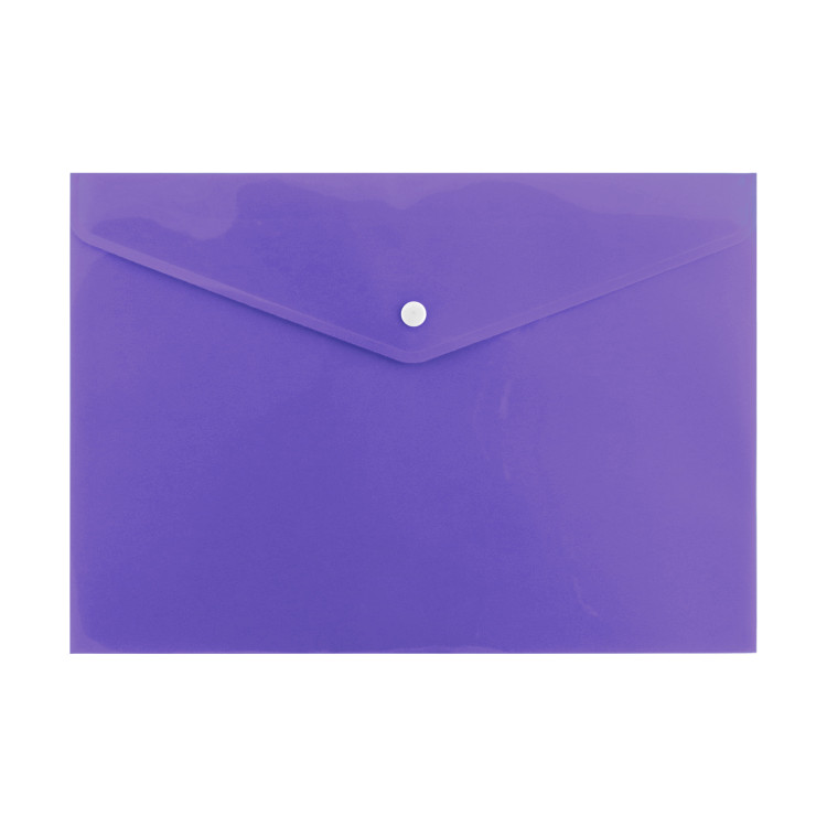 Папка-конверт пласт. на кнопці; А4; 190мкм, непрозор.; кол.асорті; неон; арт. KL2580; KLERK