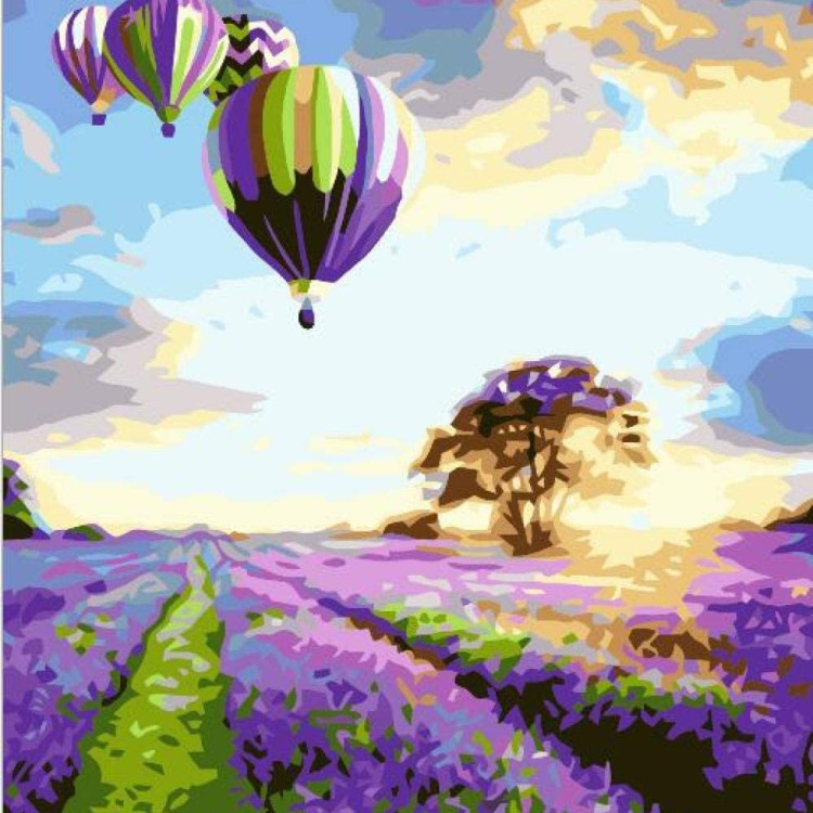 Картина для малювання за номерами (Повітряні кулі) 40*50 см. в картон. короб. пенз. фарби. арт.331 VGR - фото №1