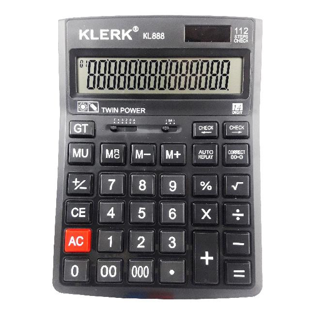 Калькулятор 14-розрядний; 205*155*40мм; кол.чор.; арт. KL888; KLERK