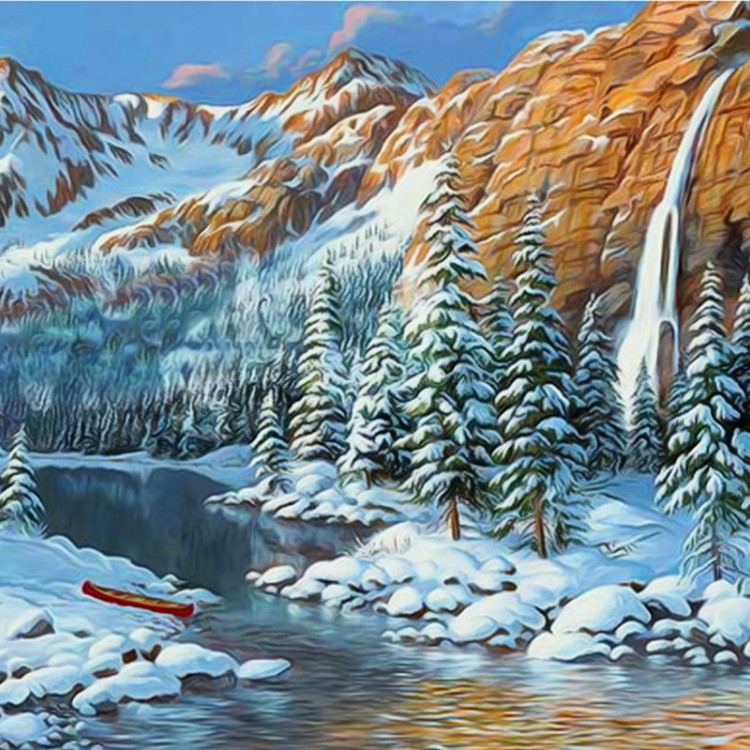Картина для малювання за номерами (Зима у горах) 40*50 см. в картон. короб. пенз. фарби. арт. RA3292 VGR