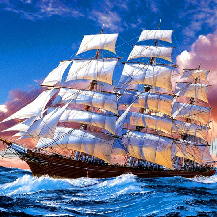 Картина для малювання за номерами (Корабель) 40*50 см. в картон. короб. пенз. фарби. арт. RA3332 VGR - фото №1