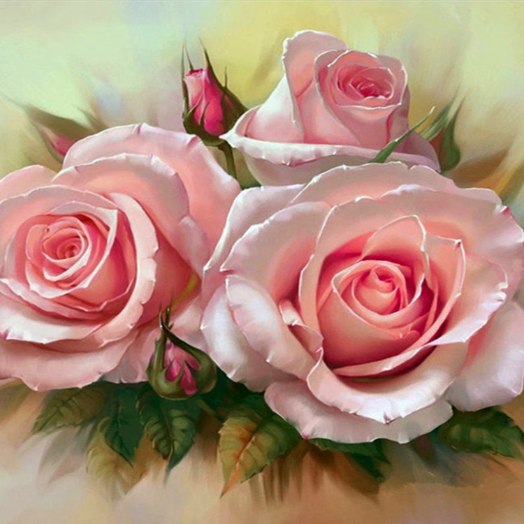 Картина для малювання за номерами (Рожеві троянди) 40*50 см. в картон. короб. пенз. фарби. арт. RA3388 VGR - фото №1
