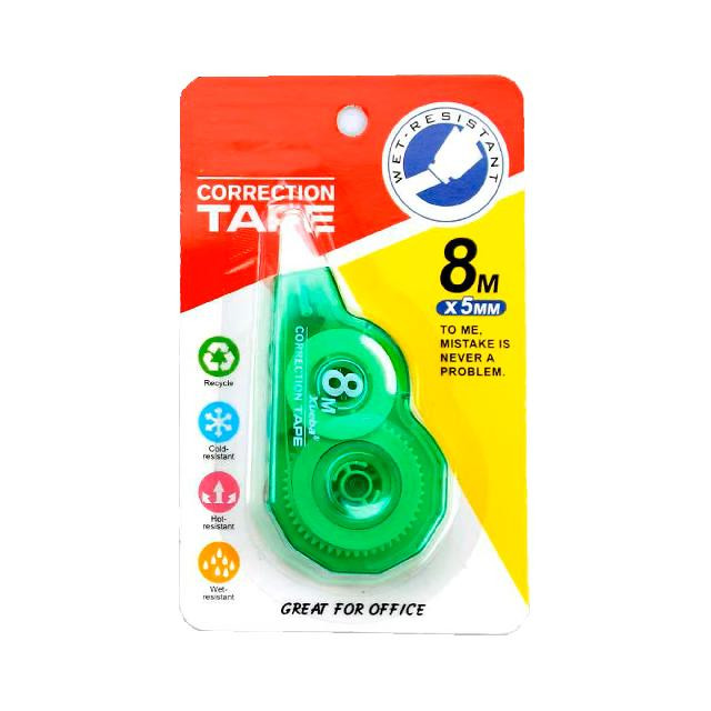 Коректор стрічковий; 8м*5мм; корп.пласт.; кол. асорті; арт. KL10544; KLERK - фото №1