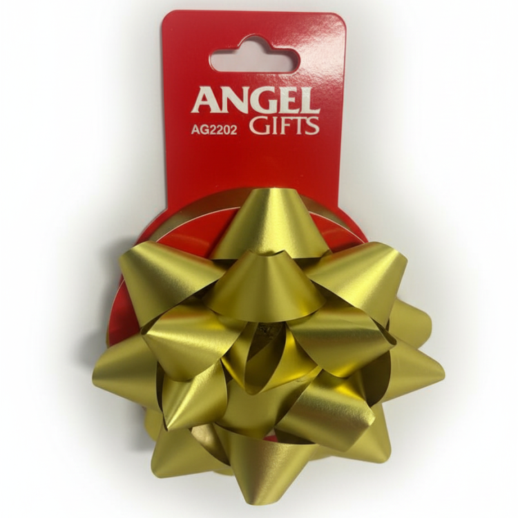 Бант та стрічка в наборі; колір золото; 1 бант 10см + стрічка 2см*4м.; матеріал: поліпропілен; арт. AG2202; ANGEL GIFTS
