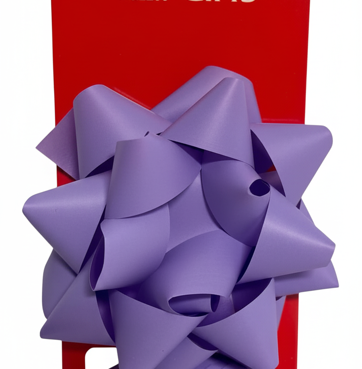 Бант та стрічка-кокон в наборі; колір бузковий; 1 бант 8 см. + стрічка 5мм*10м; матеріал: поліпропілен; арт. AG2206; ANGEL GIFTS - фото №1