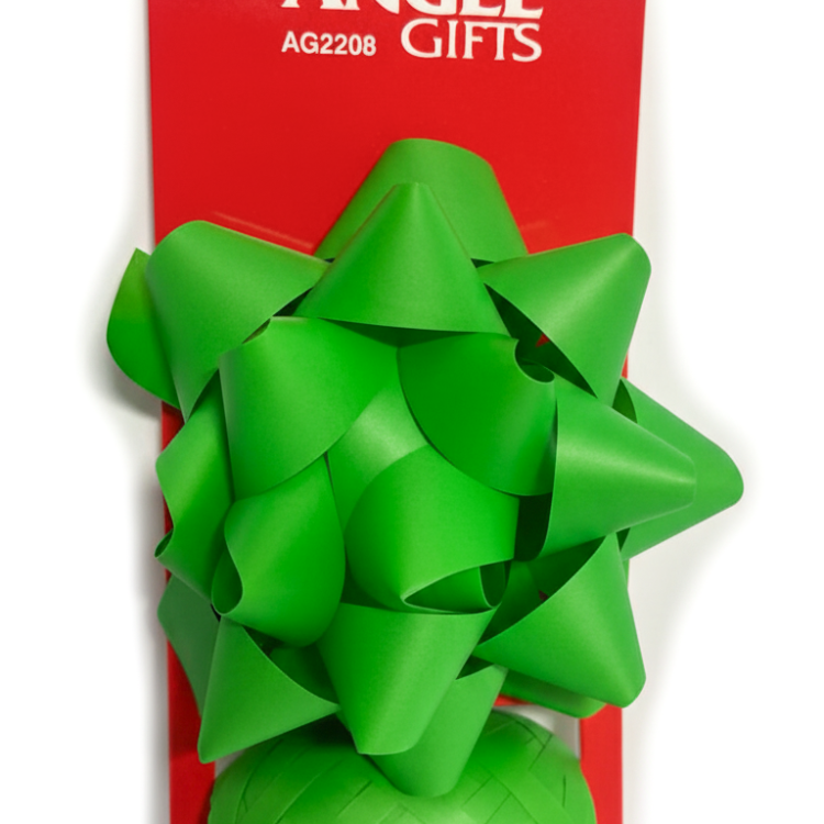 Бант та стрічка-кокон в наборі; колір зелений; 1 бант 8 см. + стрічка 5мм*10м; матеріал: поліпропілен; арт. AG2208; ANGEL GIFTS