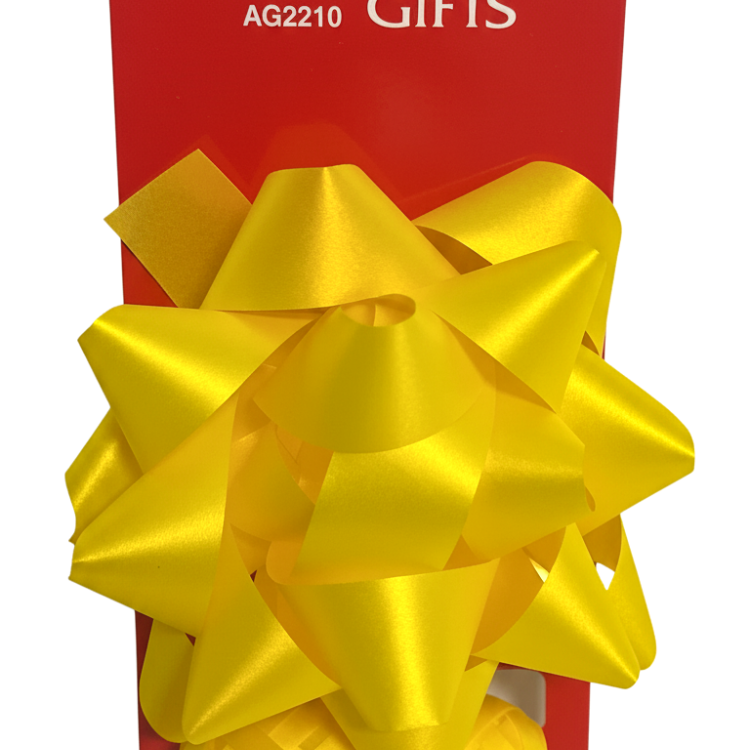 Бант та стрічка-кокон в наборі; колір жовтий; 1 бант 8 см + стрічка 5мм*10м; матеріал: поліпропілен; арт. AG2210; ANGEL GIFTS