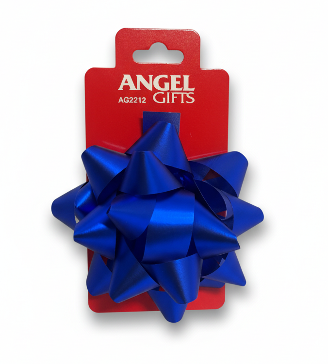 Бант подарунковий; матовий; колір синій; 10см; матеріал: поліпропілен; арт. AG2212; ANGEL GIFTS - фото №1