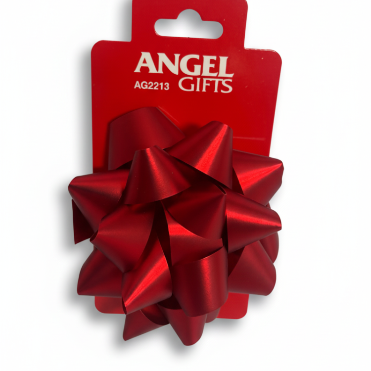 Бант подарунковий; матовий; колір червоний; 10см; матеріал: поліпропілен; арт. AG2213; ANGEL GIFTS