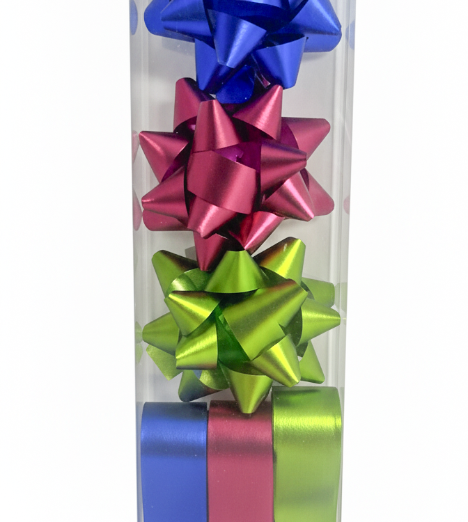 Бант та стрічка в наборі; колір асорті; 3 банта 4см + 3 стрічки 1,5см*10м; матеріал поліпропілен; арт. AG2232; ANGEL GIFTS