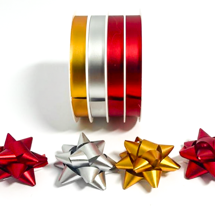 Стрічка та бант в наборі; матові; колір асорті; 4 банти 3 см + 4 стрічки 1см*10м; матеріал: поліпропілен; арт. AG2246; ANGEL GIFTS - фото №1