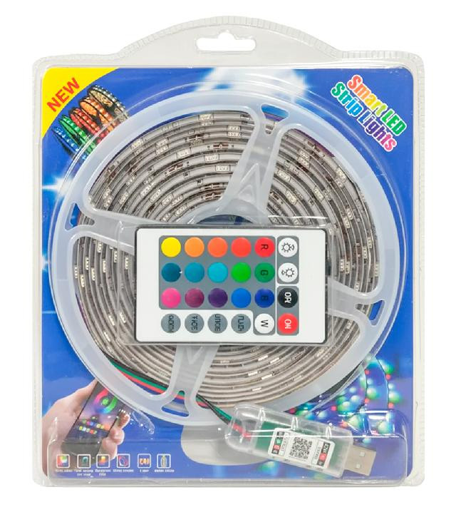 Світлодіодна стрічка з дистанційним керуванням USB RGB 5м. - фото №1