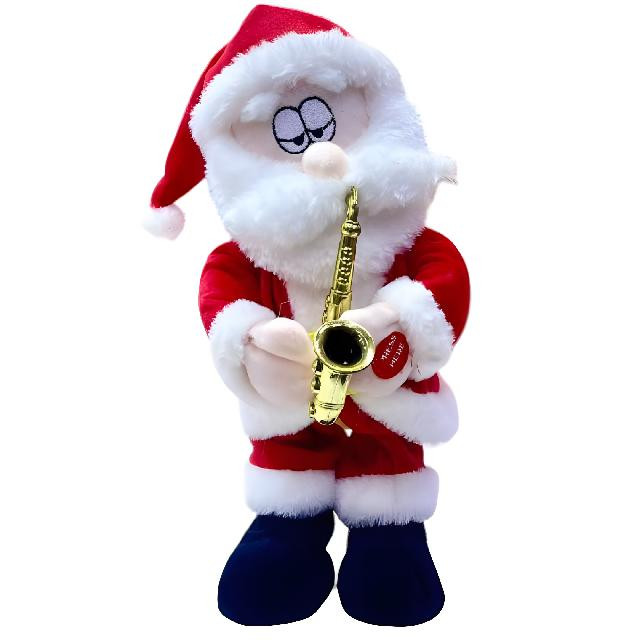 Санта-саксофоніст інтерактивний; 33см; арт. AG3477; ANGEL GIFTS