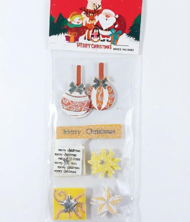 Наклейки новорічні, 6 шт матеріал: ПВХ; арт. AG3480; ANGEL GIFTS - фото №1