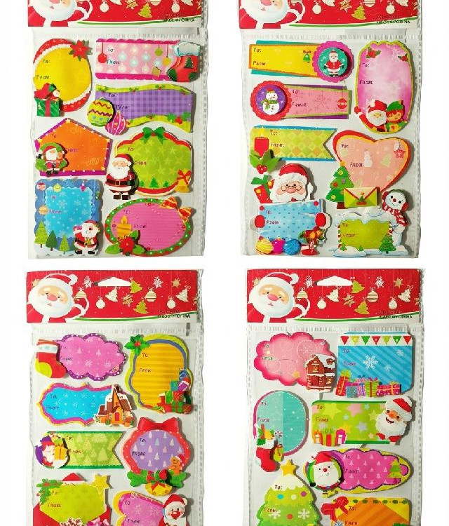 Наклейки паперові новорічні, 7 шт матеріал: папір; арт. AG3482; ANGEL GIFTS