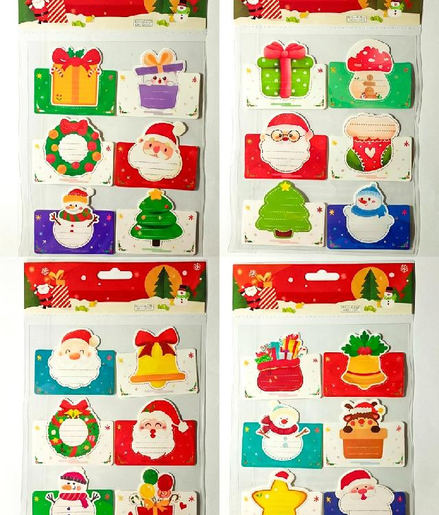 Наклейки паперові новорічні, 6 шт матеріал: папір; арт. AG3483; ANGEL GIFTS - фото №1