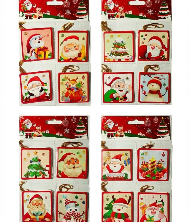 Наклейки паперові новорічні, 4 шт матеріал: папір; арт. AG3485; ANGEL GIFTS - фото №1