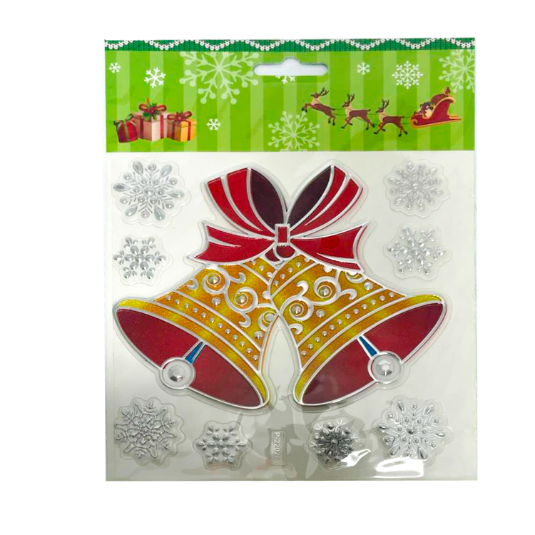 Наклейки новорічні на вікна, 9 шт матеріал: ПВХ; арт. AG3493; ANGEL GIFTS