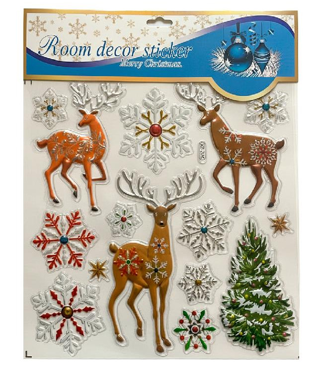 Наклейки новорічні на вікна, 10 шт матеріал: ПВХ; арт. AG3496; ANGEL GIFTS