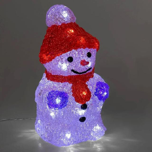 Сніговик у шапці світлодіодний 20 LED. матеріал акрил; 20 см.арт. AG3507; ANGEL GIFTS
