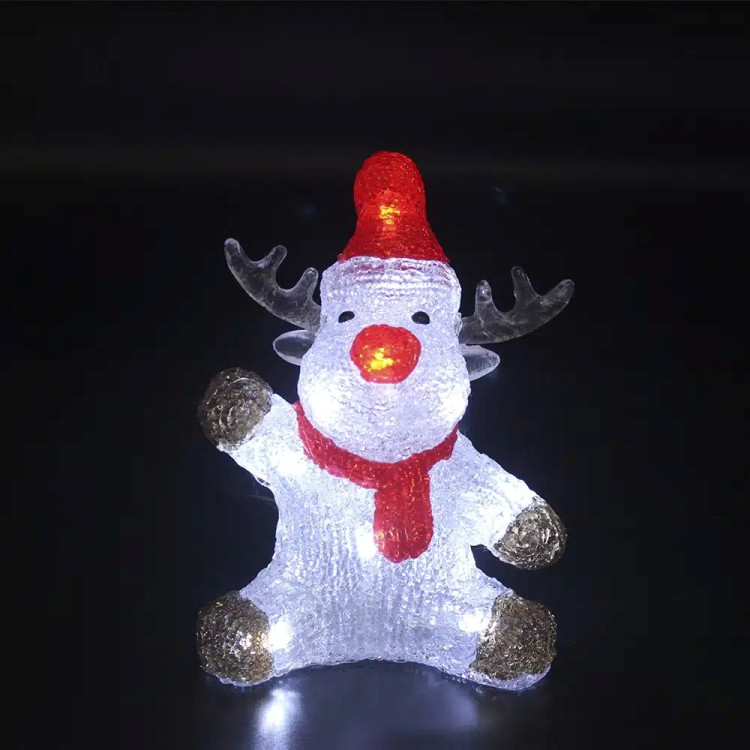 Олень у шапці світлодіодний 10 LED. матеріал акрил; 20 см.арт. AG3509; ANGEL GIFTS - фото №1