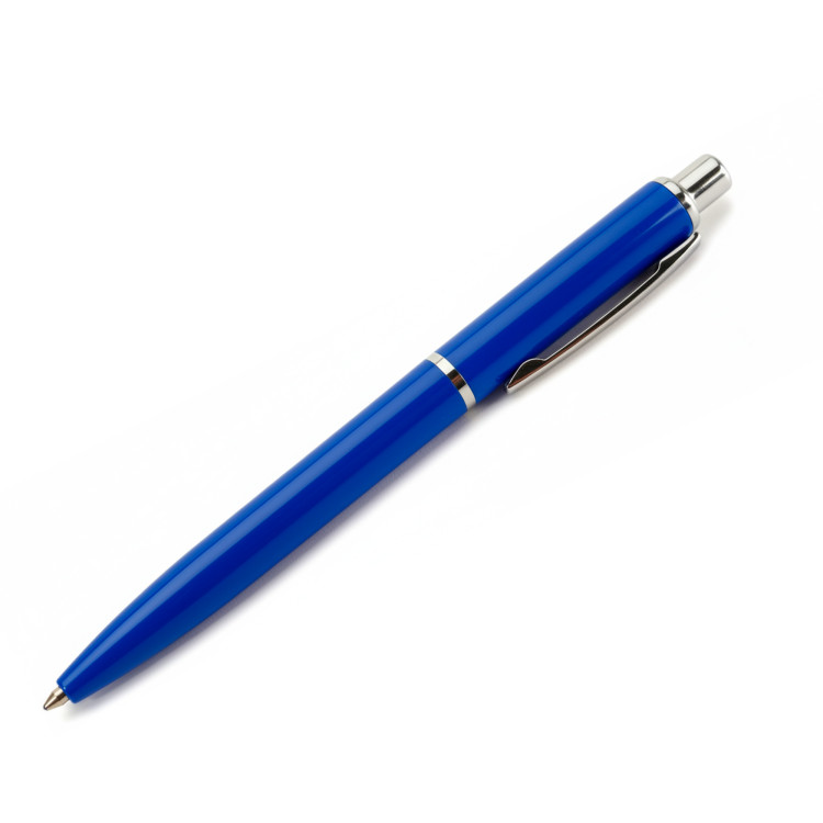 Ручка кулькова автом.; 0,7 мм. метал. кліп; стрижень синій 107мм; корп. чорний; арт. KL6122; KLERK - фото №1