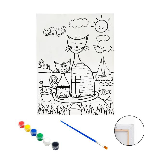 Полотно-розмальовка з контуром на дерев'яному підрамнику 