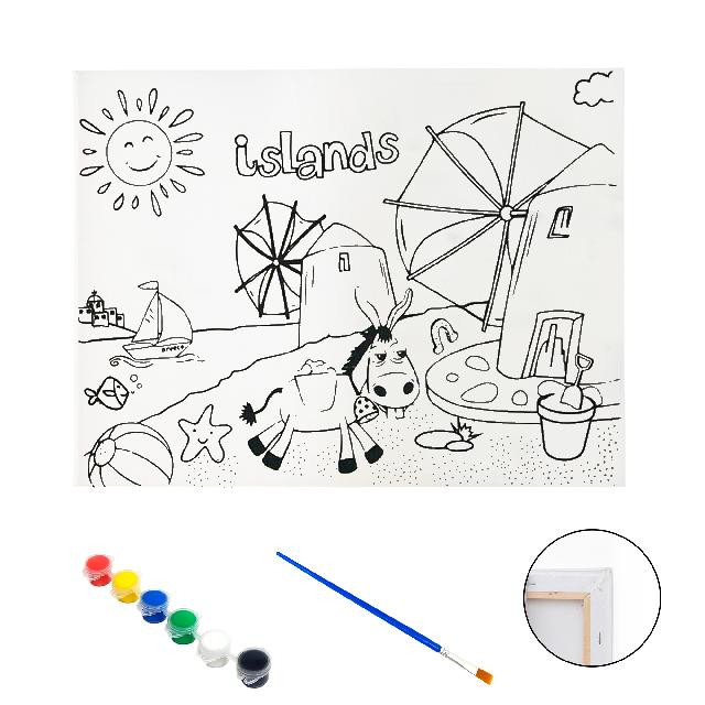 Полотно-розмальовка з контуром на дерев'яному підрамнику 