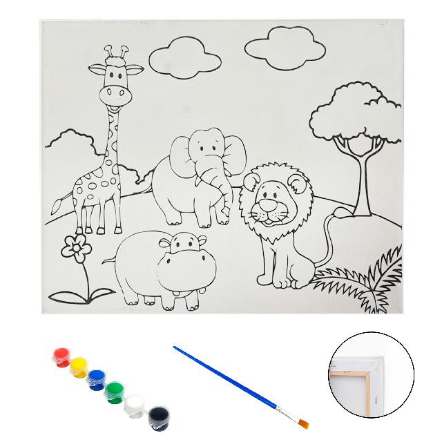 Полотно-розмальовка з контуром на дерев'яному підрамнику 