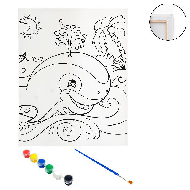 Полотно-розмальовка з контуром на дерев'яному підрамнику 