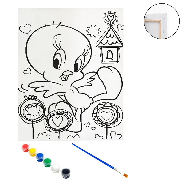 Полотно-розмальовка з контуром на дерев'яному підрамнику 