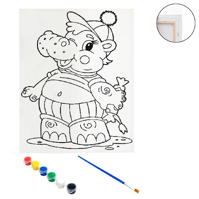 Полотно-розмальовка з контуром на дерев'яному підрамнику 