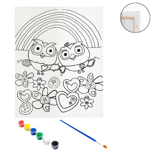 Полотно-розмальовка з контуром на дерев'яному підрамнику 