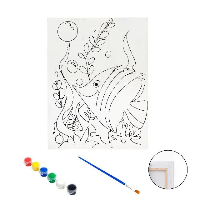 Полотно-розмальовка з контуром на дерев'яному підрамнику 