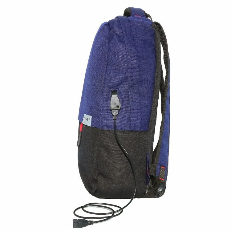 Рюкзак; 42*28*11см; синій; п/е; з роз'ємом для USB зарядки; арт. ZL-2/1_синій; VGR - фото №{$addimg_counter}