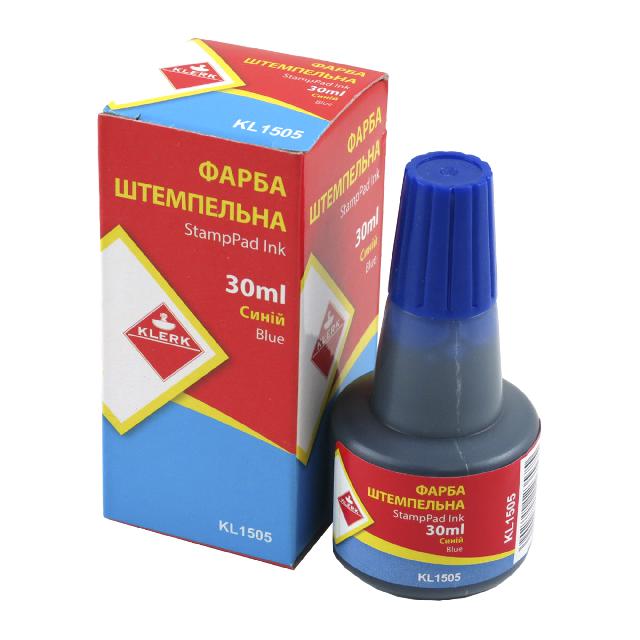Фарба штемпельна; 30мл; кол. синій; арт. KL1505; KLERK