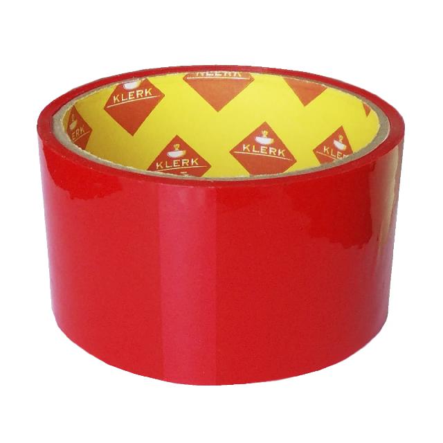 Стрічка клейка пакув.; 48мм*50ярд.; кол. черв.; 40мкм; арт. KL1950-R; KLERK