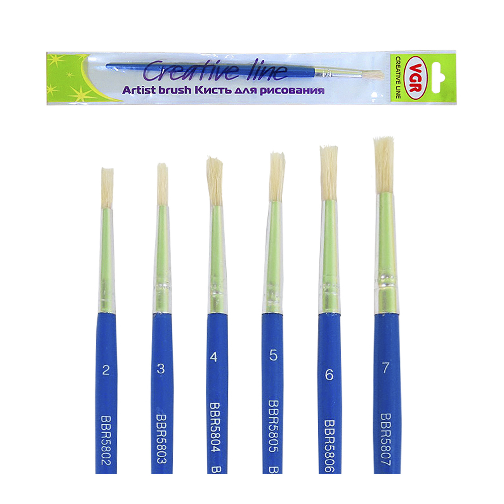 Пензлик щетина круглий; №4; інд.упак+європідв.; арт. BBR-5804; VGR