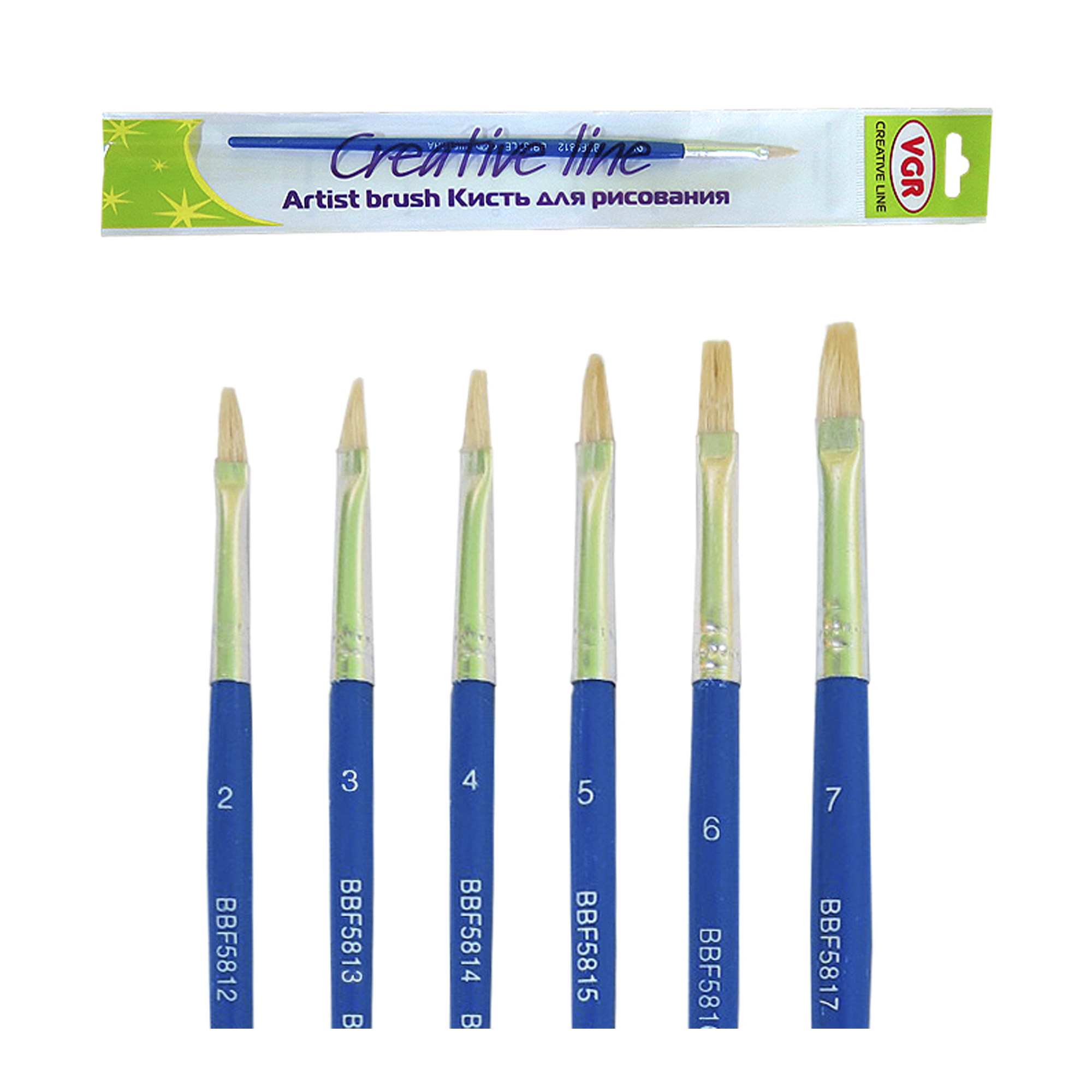 Пензлик щетина плаский; №5; інд.упак+європідв.; арт. BBF-5815; VGR