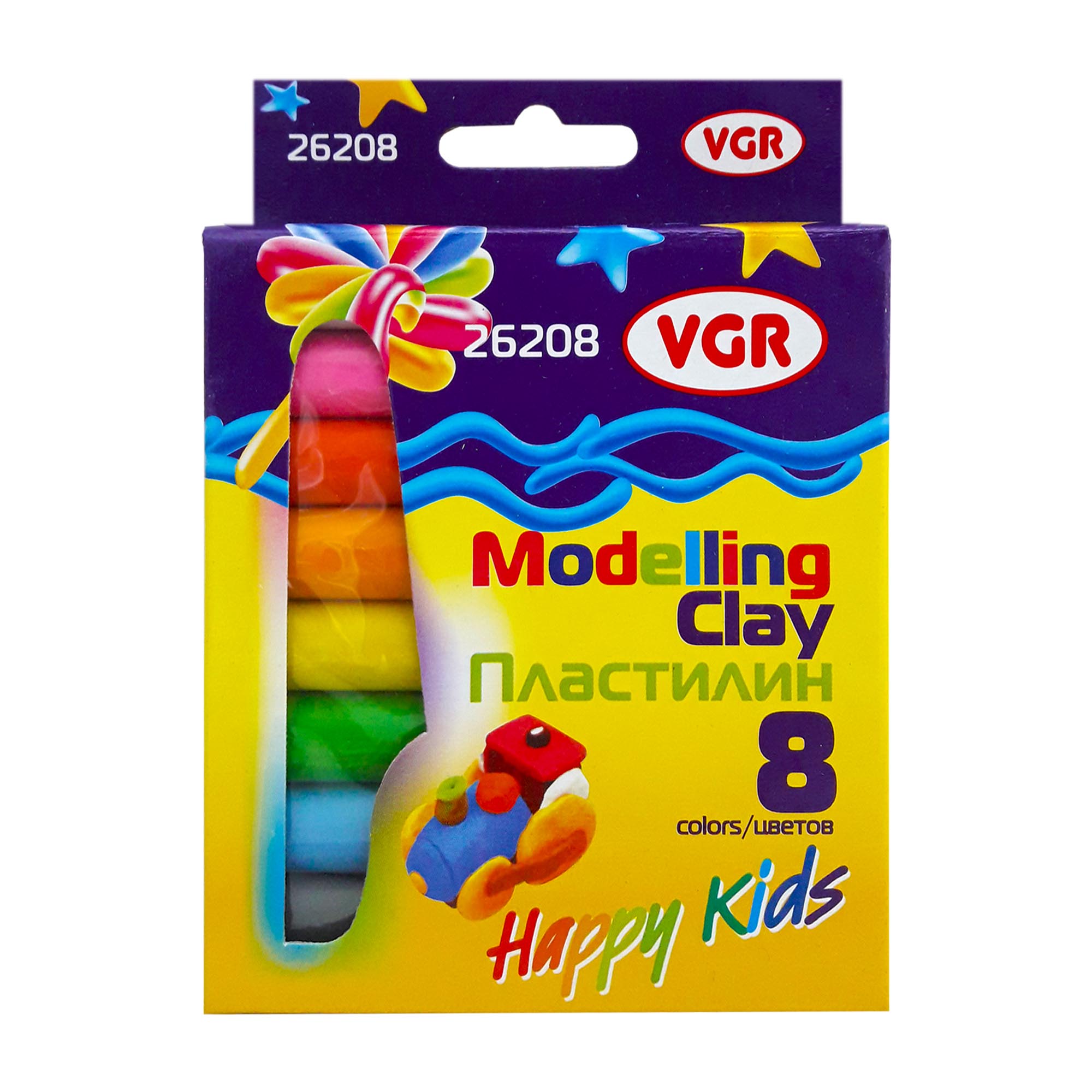 Пластилін; (8 кол./135г у наб.); кол. асорті; карт.упак з європідв.; арт. 26208; VGR