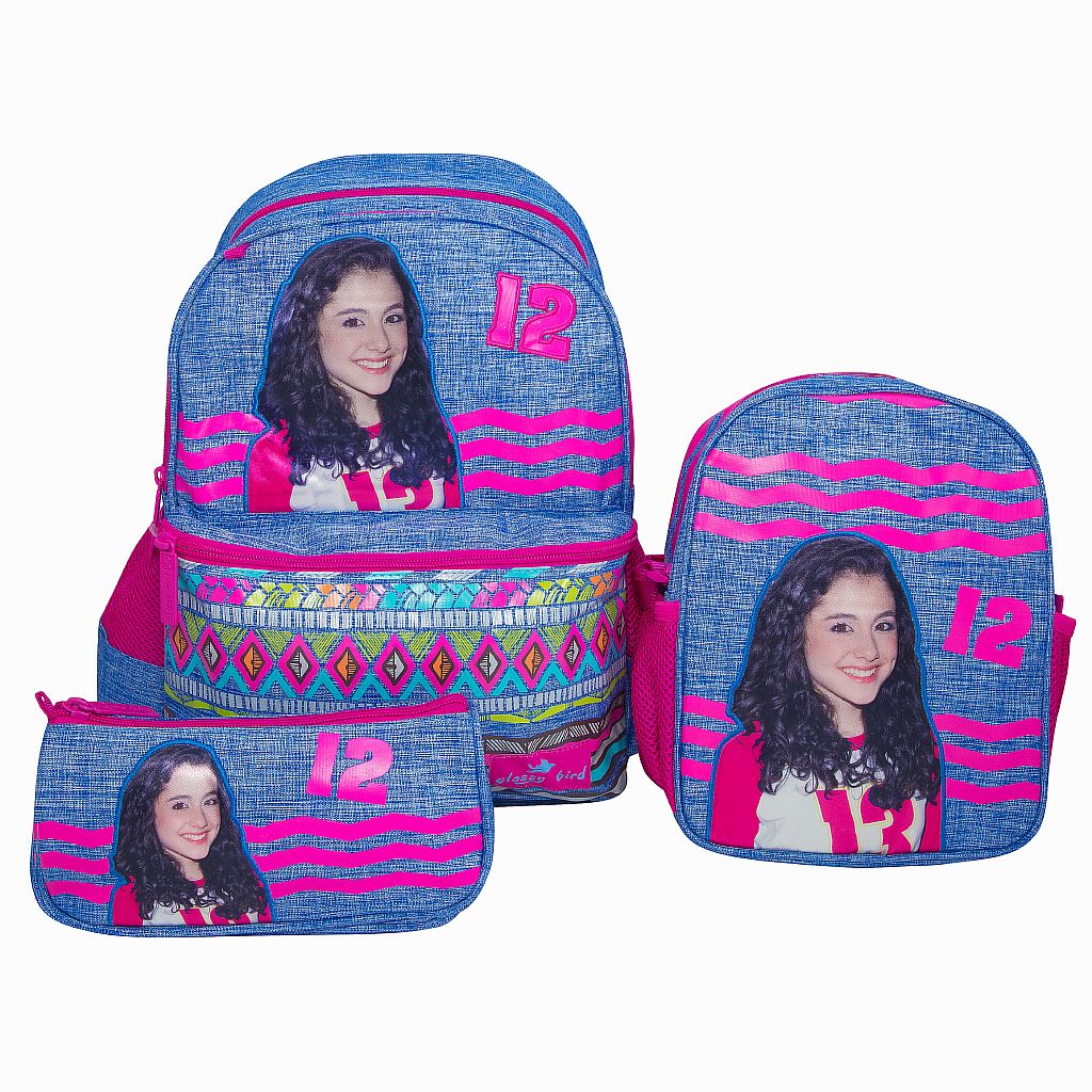 Рюкзак з пеналом і ланчбоксом; 42*33*15/22*12*7/26*20*10см; джинс "Дівчина", поліестер; арт. GB2202; VGR