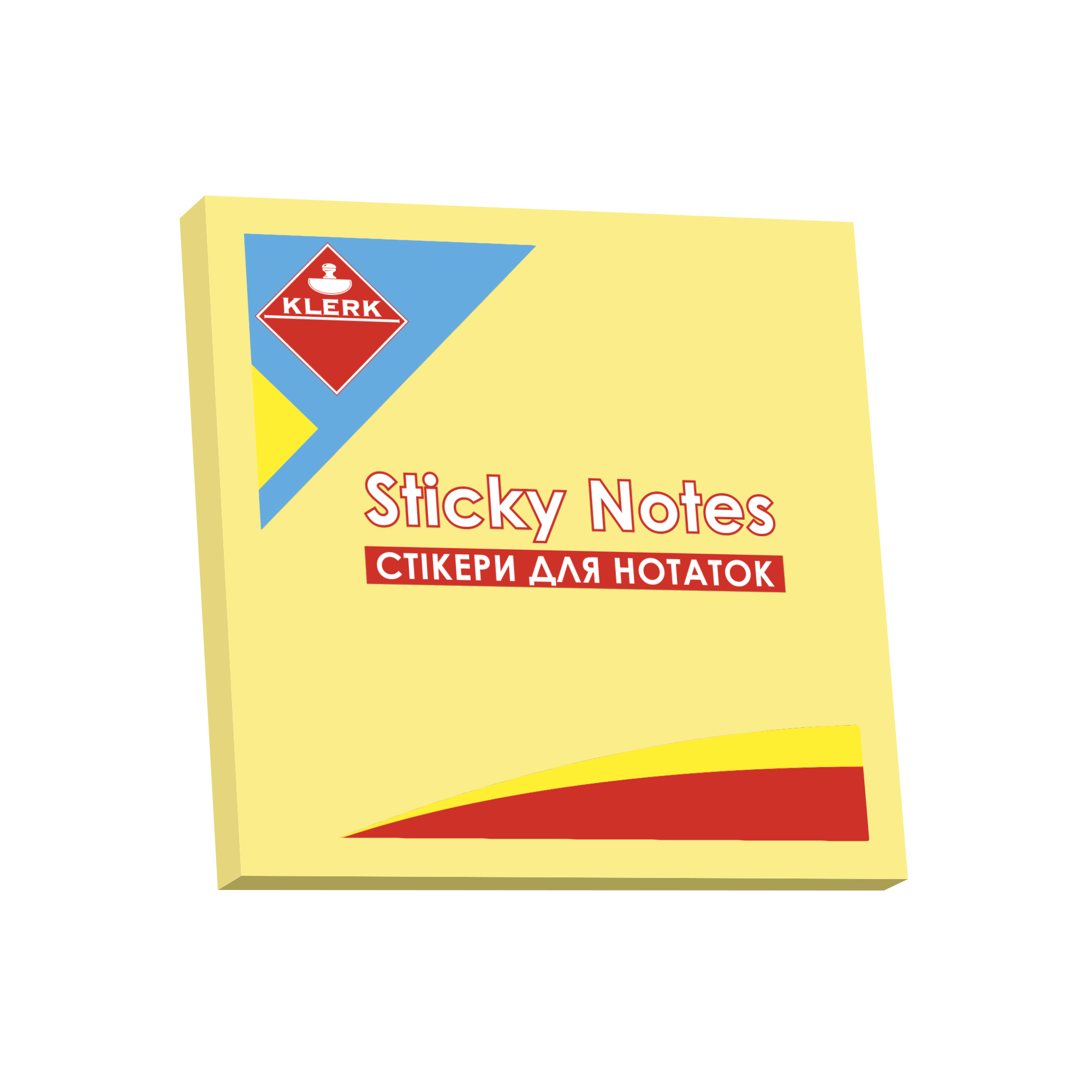 Папір клейкий; 76*76мм; 100арк.; кол. паст. жов.; арт. KL21500; KLERK