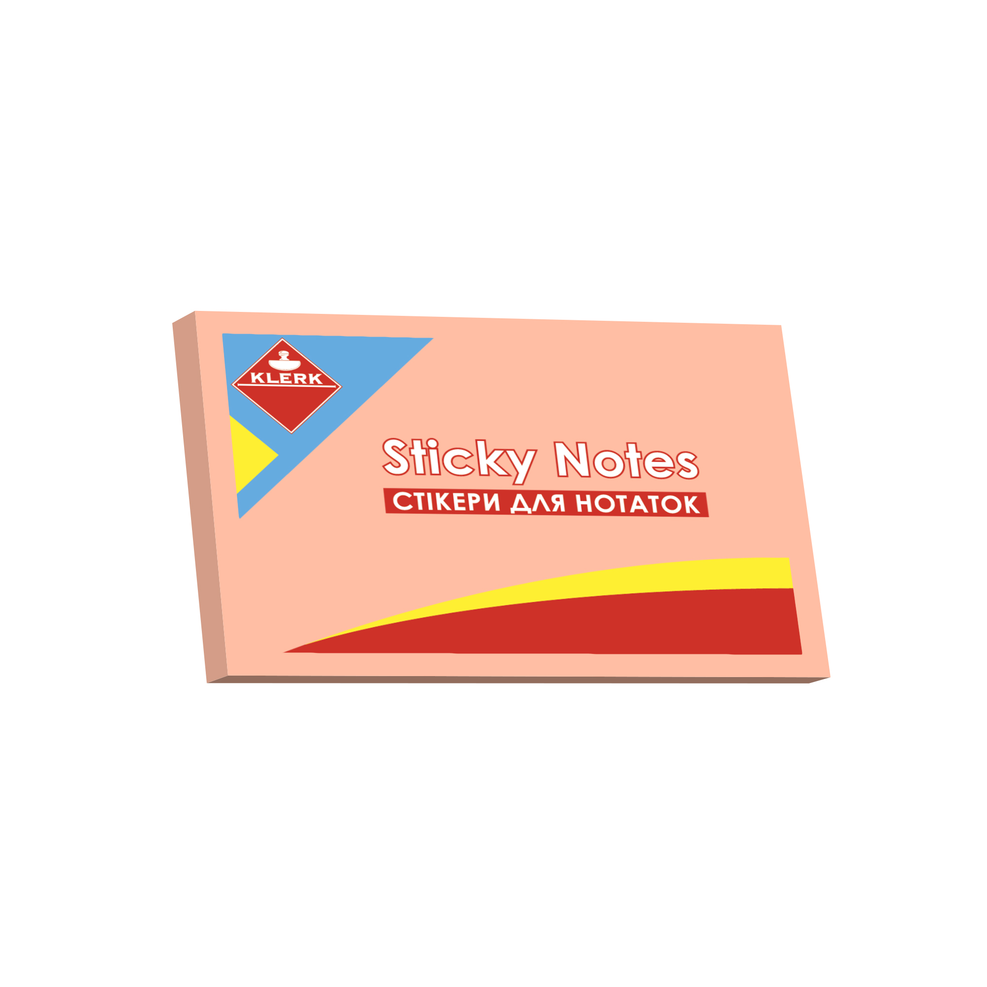 Папір клейкий; 76*50мм; 100арк.; кол. неон рож.; арт. KL21518; KLERK