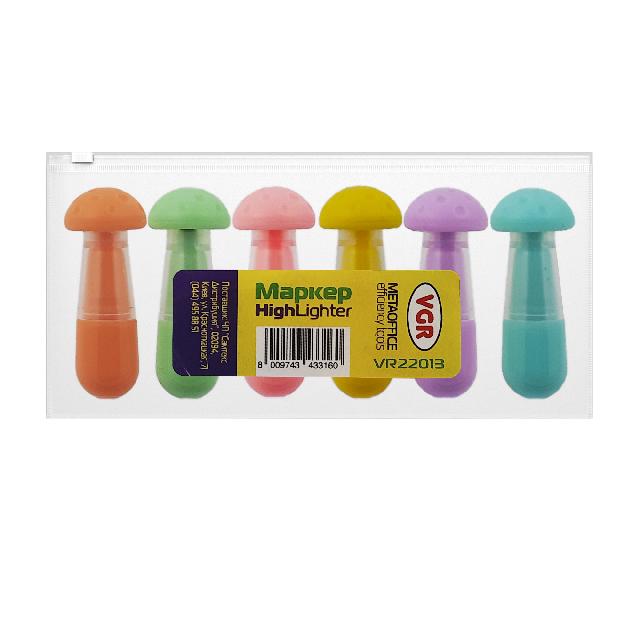 Маркери текст. (міні) 55мм; у наб. 6шт.; кол. асорті; 2-4мм, клінопод.; арт.VR22013; VGR