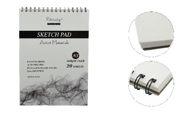 Альбом на пруж. для худож. робіт (олівець, акварель,пастель), А3, 20 арк. 160 г/м2. арт. QS5501A3; Chivalry