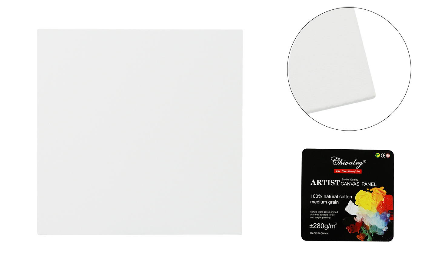 Полотно для малювання на картоні, 20*20см, 280 г/м2; арт. 20*20; Chivalry